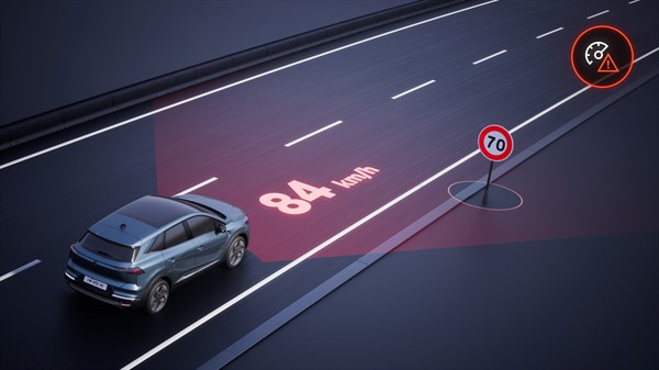 Renault Symbioz E-Tech full hybrid - traffic sign recognition with speed alert